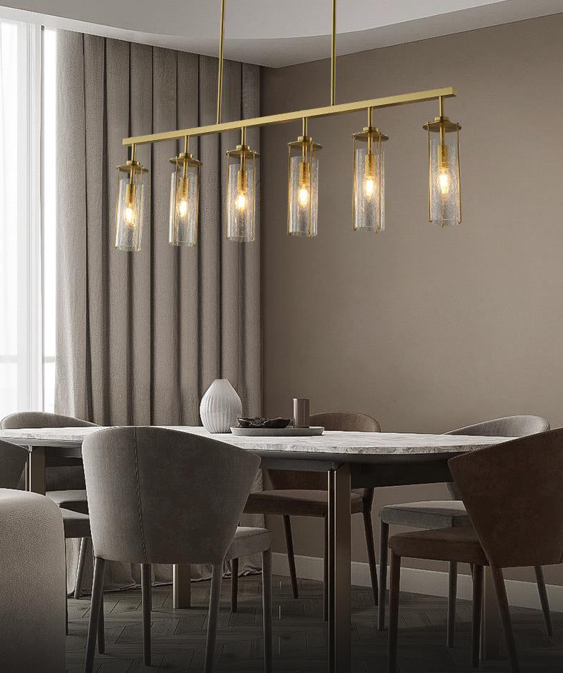 Antique Gold Chandelier with Amber Glass Shades